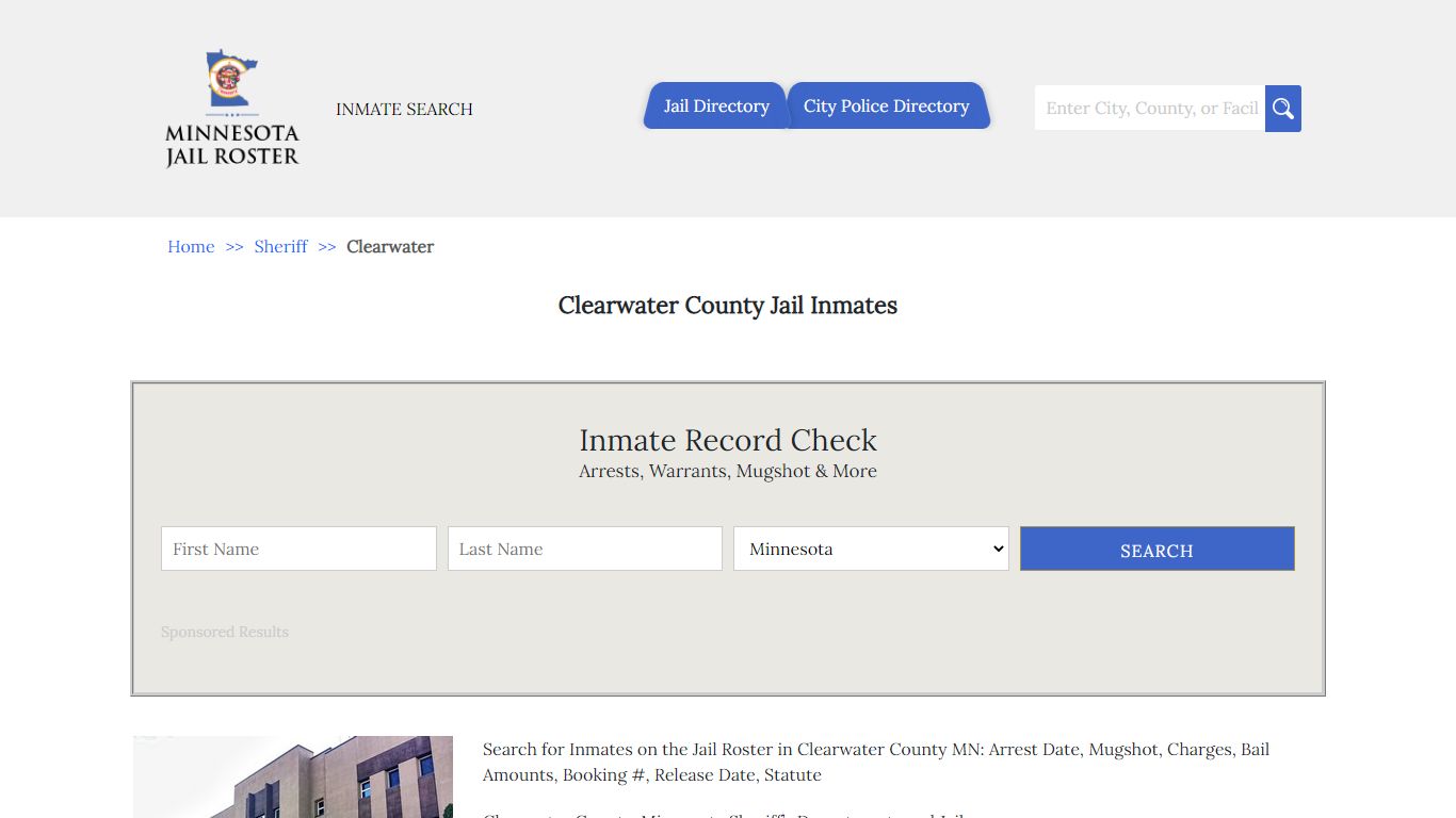 Clearwater County Jail Inmates | Jail Roster Search